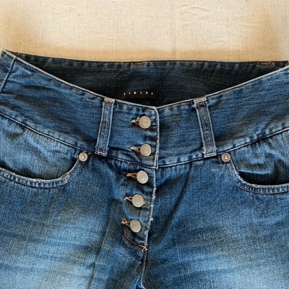 Sisley Italy Flare Button Fly Jeans Y2K 100% Cotton Made in Italy New Never Worn - Picture 1 of 9